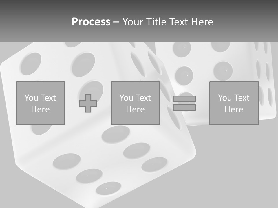 Two White Dices With Black Dots On A Black Background PowerPoint Template
