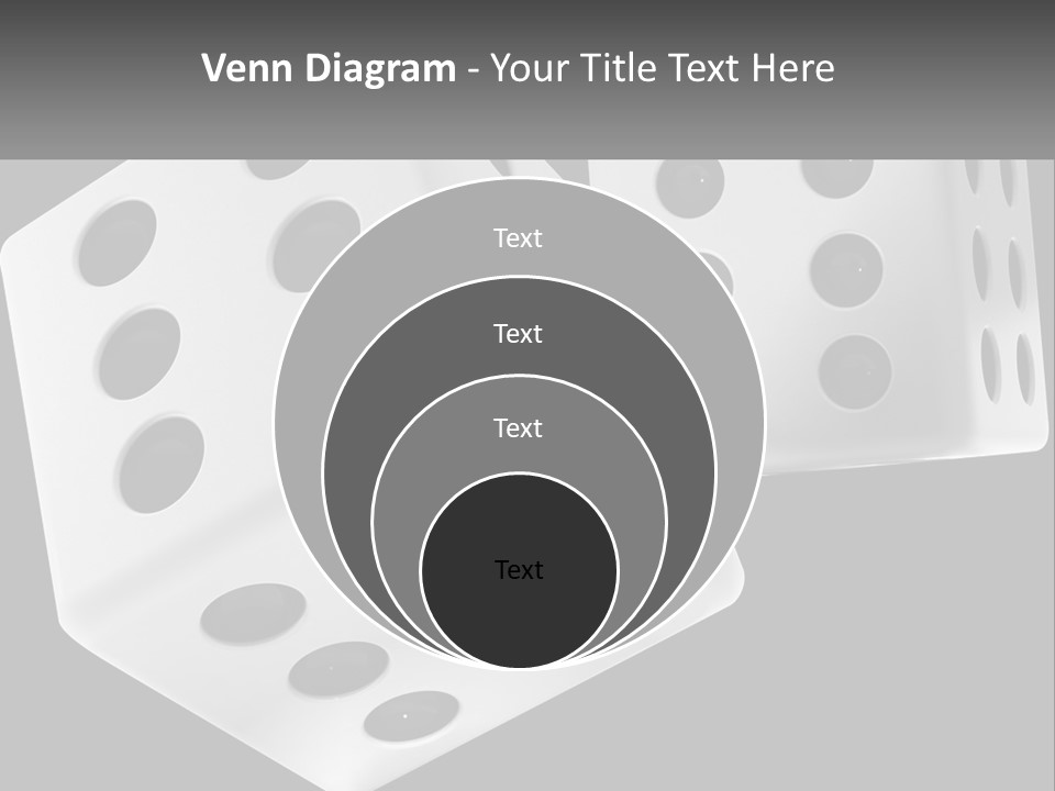 Two White Dices With Black Dots On A Black Background PowerPoint Template
