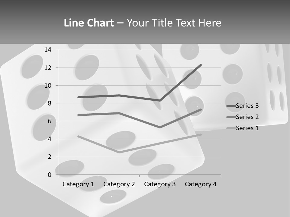 Two White Dices With Black Dots On A Black Background PowerPoint Template