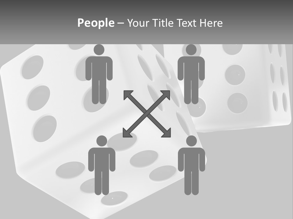 Two White Dices With Black Dots On A Black Background PowerPoint Template