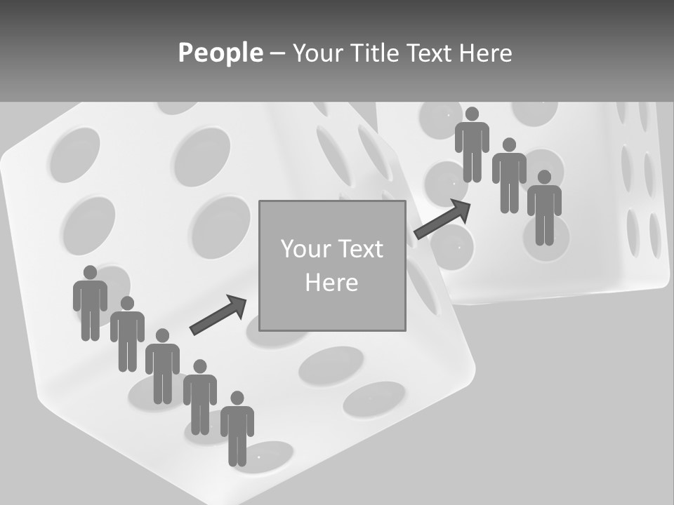 Two White Dices With Black Dots On A Black Background PowerPoint Template