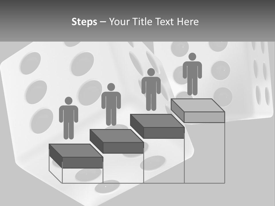 Two White Dices With Black Dots On A Black Background PowerPoint Template