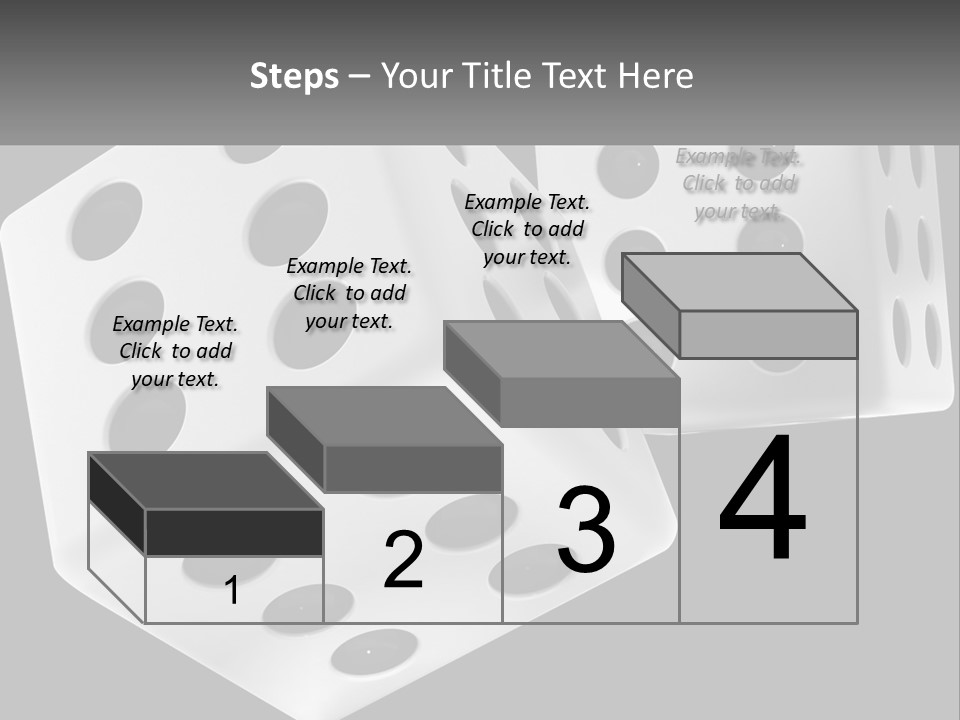 Two White Dices With Black Dots On A Black Background PowerPoint Template