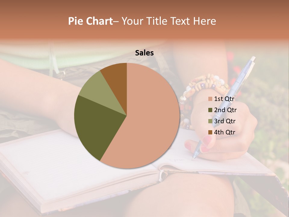 A Woman Writing On A Notebook With A Pen PowerPoint Template