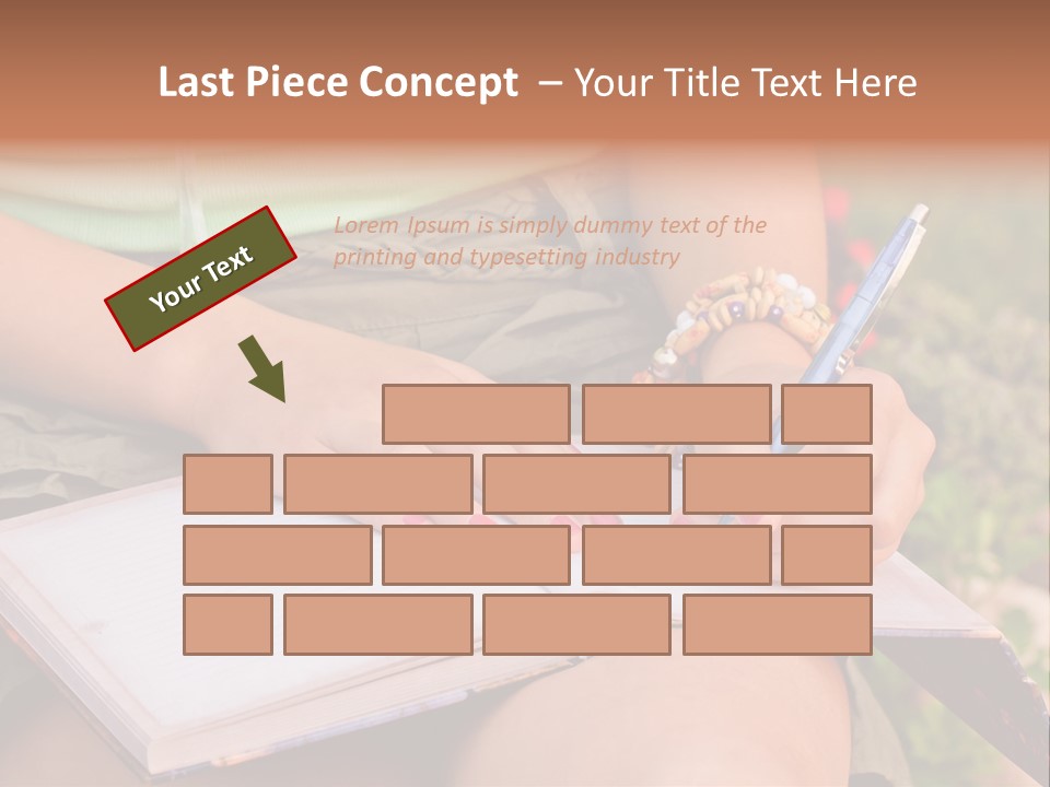 A Woman Writing On A Notebook With A Pen PowerPoint Template