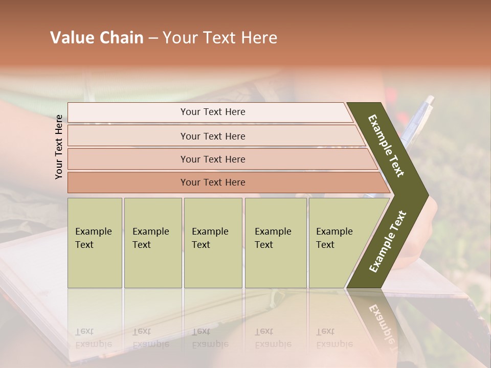 A Woman Writing On A Notebook With A Pen PowerPoint Template
