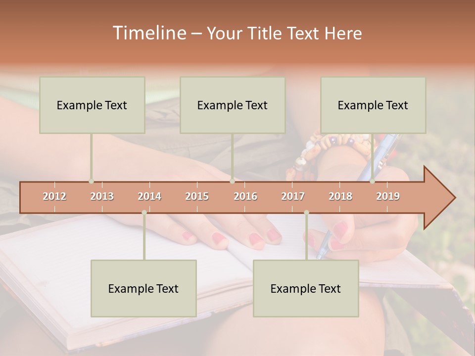 A Woman Writing On A Notebook With A Pen PowerPoint Template