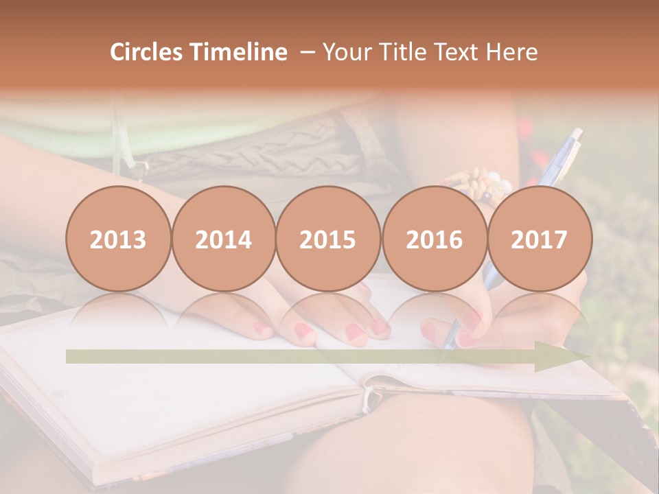 A Woman Writing On A Notebook With A Pen PowerPoint Template