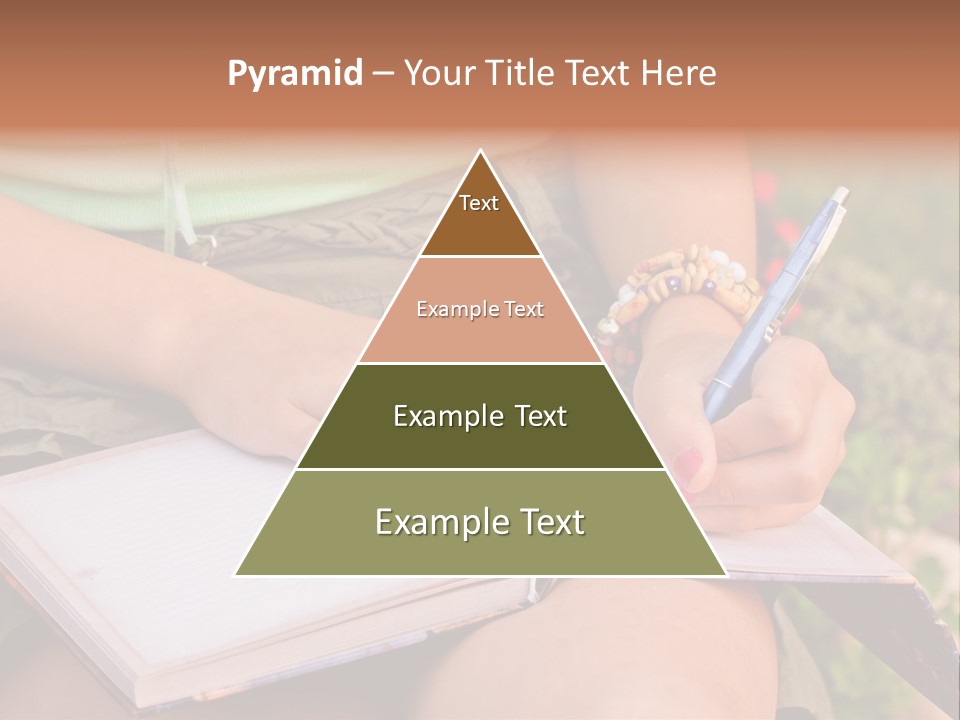 A Woman Writing On A Notebook With A Pen PowerPoint Template