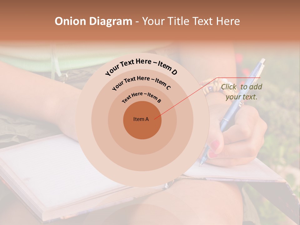 A Woman Writing On A Notebook With A Pen PowerPoint Template