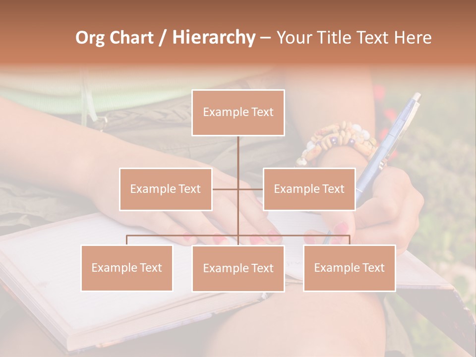 A Woman Writing On A Notebook With A Pen PowerPoint Template
