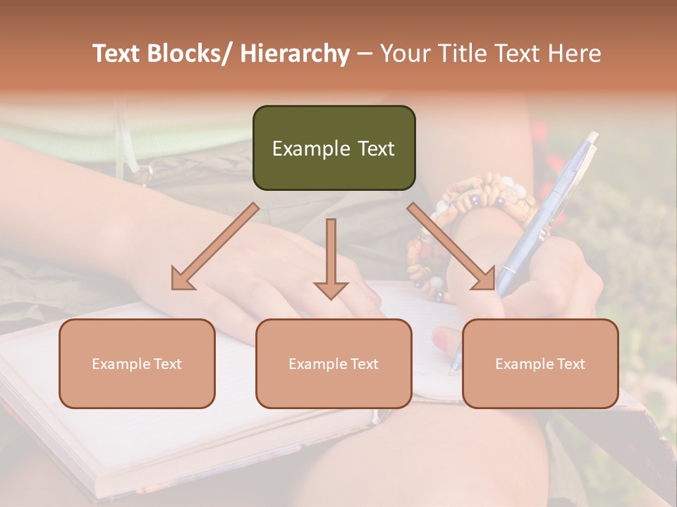 A Woman Writing On A Notebook With A Pen PowerPoint Template