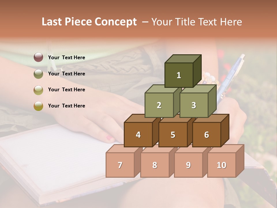 A Woman Writing On A Notebook With A Pen PowerPoint Template