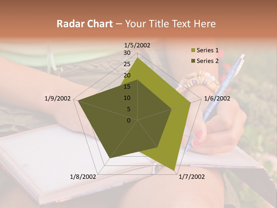 A Woman Writing On A Notebook With A Pen PowerPoint Template