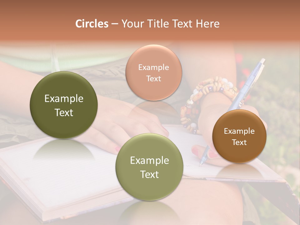 A Woman Writing On A Notebook With A Pen PowerPoint Template