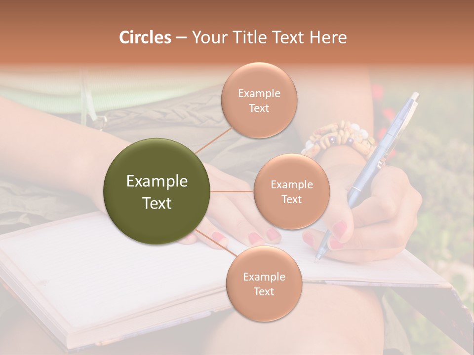 A Woman Writing On A Notebook With A Pen PowerPoint Template