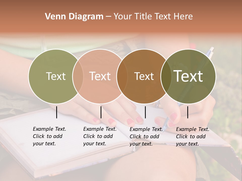 A Woman Writing On A Notebook With A Pen PowerPoint Template