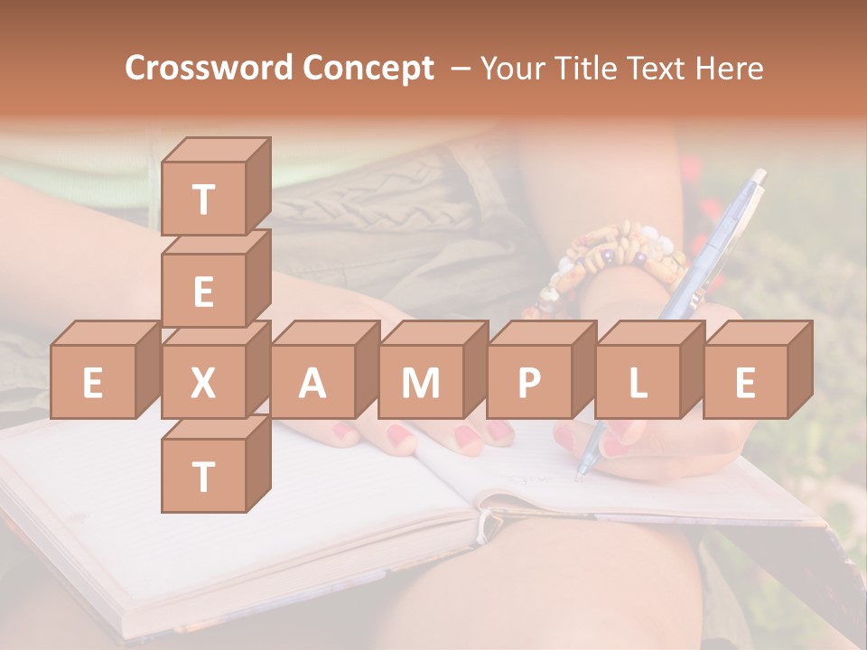 A Woman Writing On A Notebook With A Pen PowerPoint Template