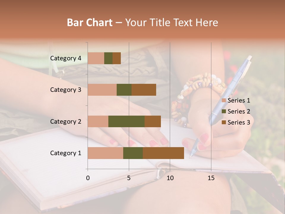 A Woman Writing On A Notebook With A Pen PowerPoint Template