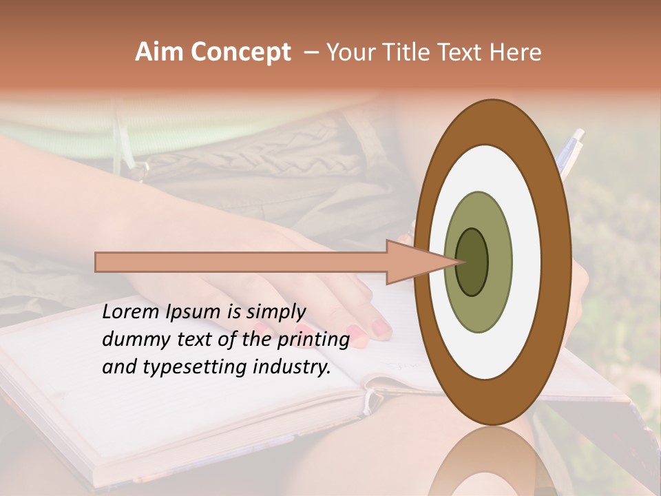 A Woman Writing On A Notebook With A Pen PowerPoint Template