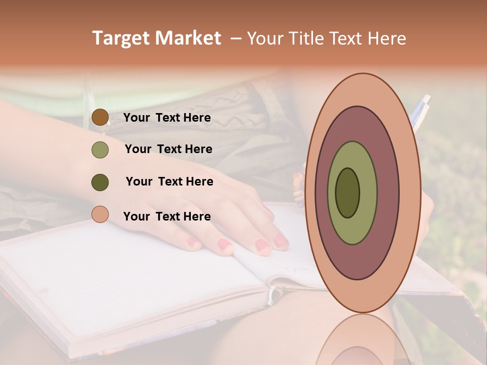 A Woman Writing On A Notebook With A Pen PowerPoint Template