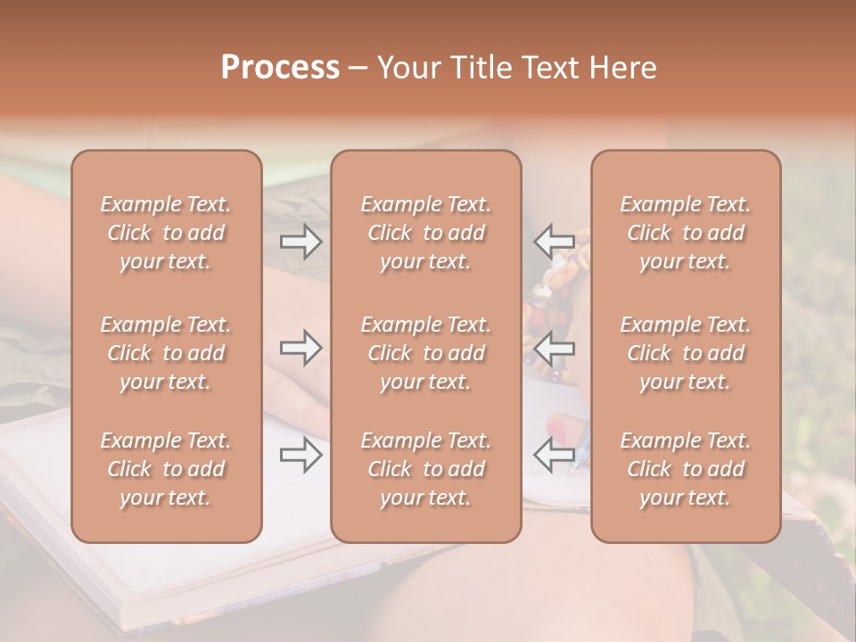 A Woman Writing On A Notebook With A Pen PowerPoint Template