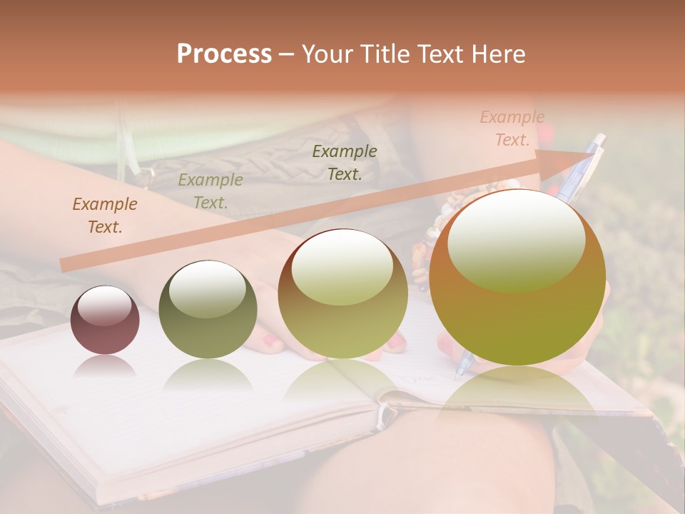 A Woman Writing On A Notebook With A Pen PowerPoint Template