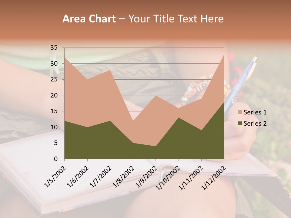 A Woman Writing On A Notebook With A Pen PowerPoint Template