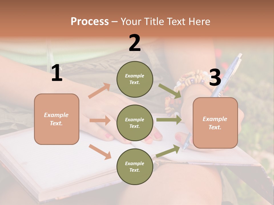 A Woman Writing On A Notebook With A Pen PowerPoint Template