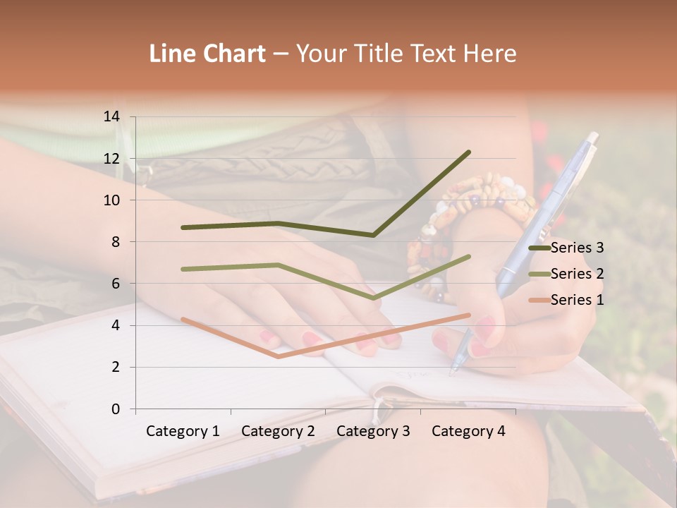 A Woman Writing On A Notebook With A Pen PowerPoint Template