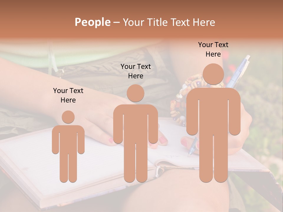 A Woman Writing On A Notebook With A Pen PowerPoint Template