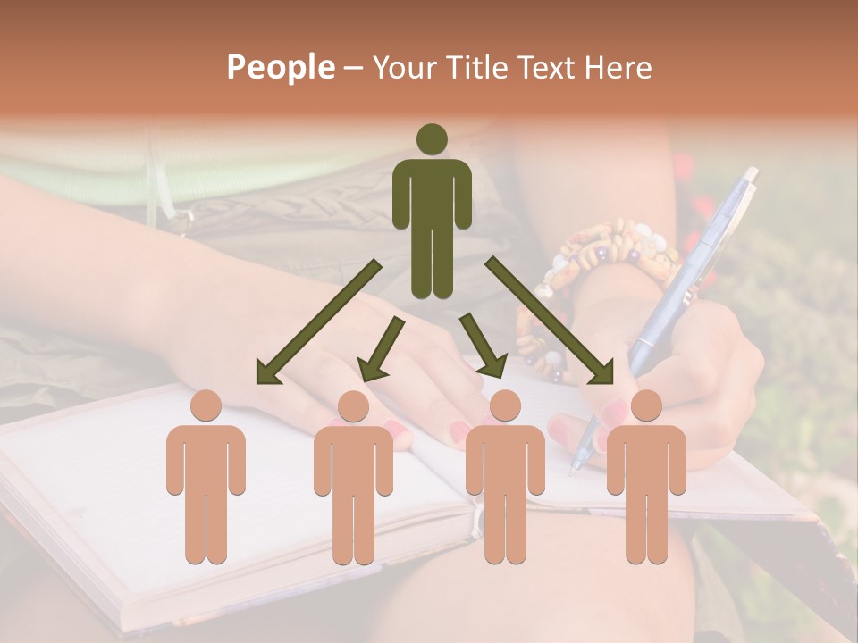 A Woman Writing On A Notebook With A Pen PowerPoint Template