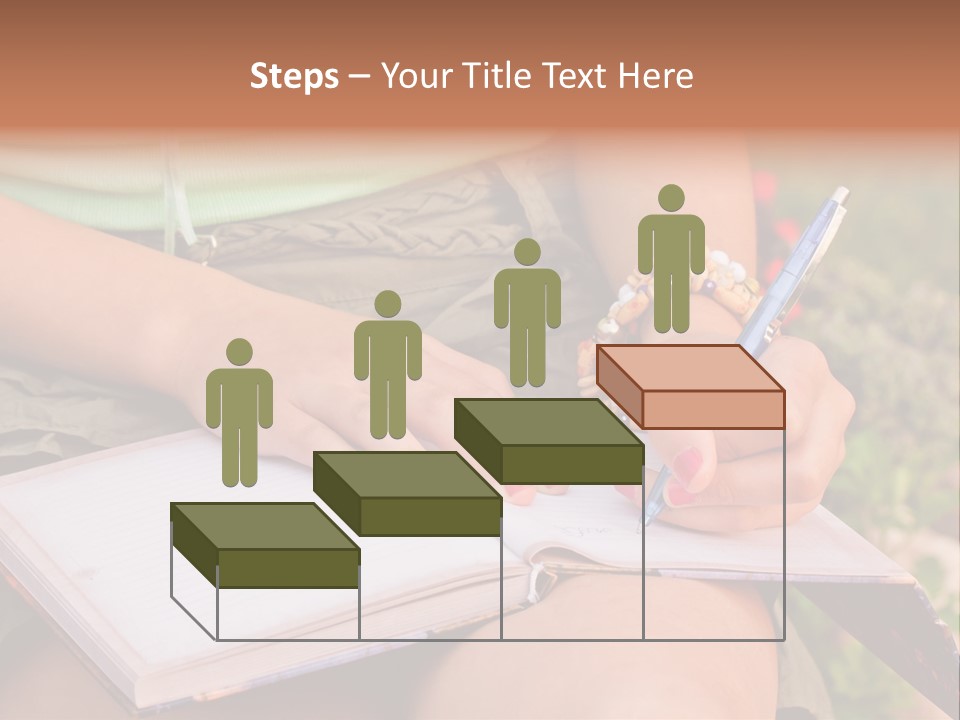 A Woman Writing On A Notebook With A Pen PowerPoint Template