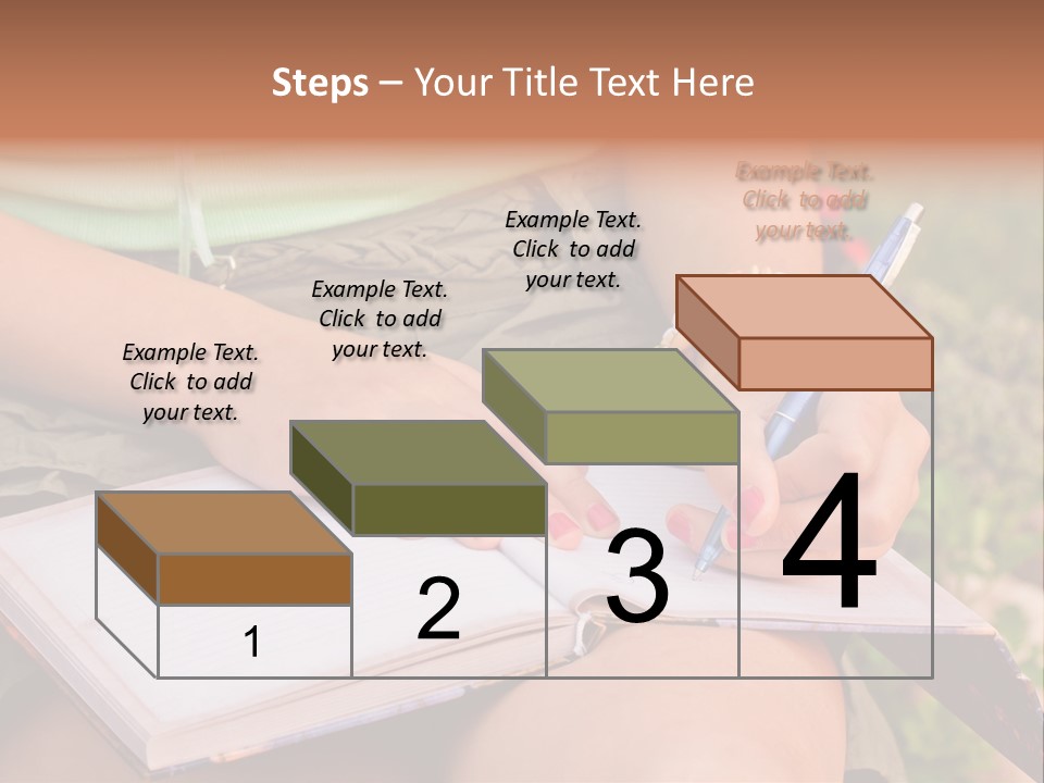 A Woman Writing On A Notebook With A Pen PowerPoint Template