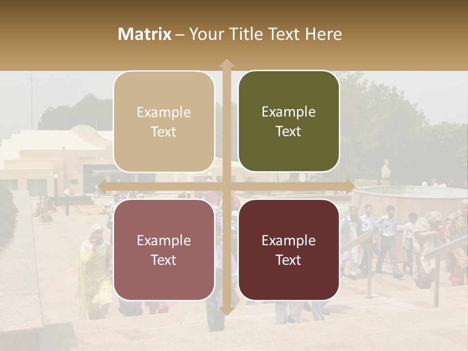 A Group Of People Walking Down A Street Next To A Building PowerPoint Template