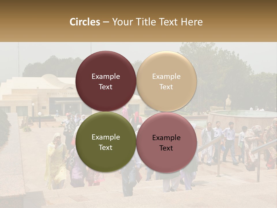 A Group Of People Walking Down A Street Next To A Building PowerPoint Template