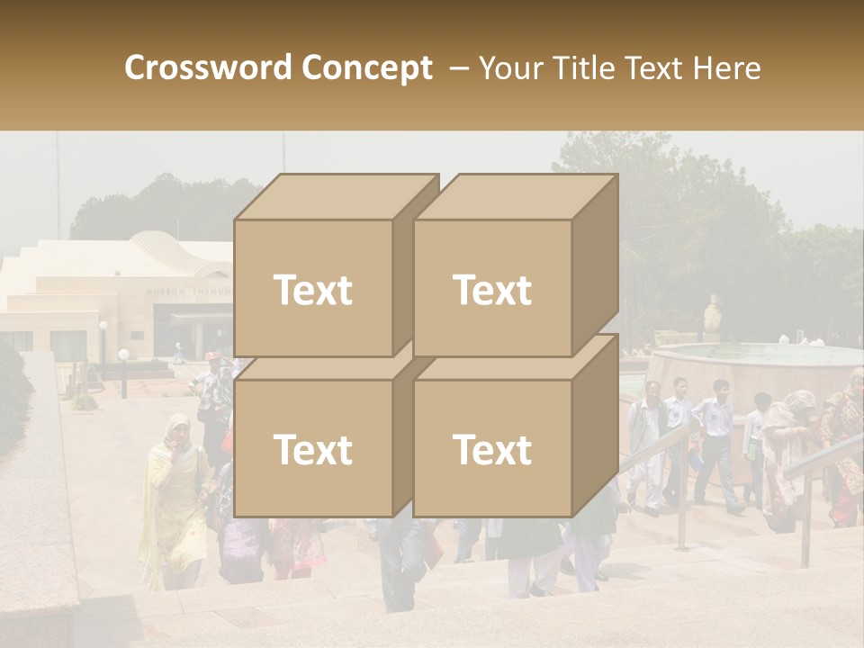 A Group Of People Walking Down A Street Next To A Building PowerPoint Template