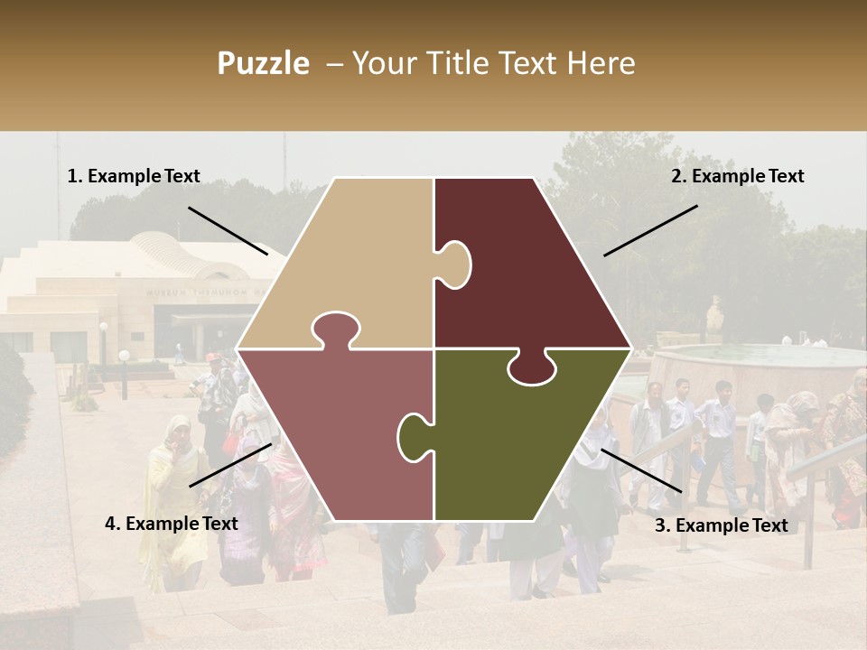 A Group Of People Walking Down A Street Next To A Building PowerPoint Template