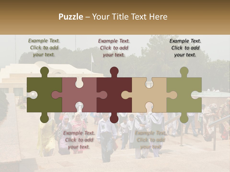 A Group Of People Walking Down A Street Next To A Building PowerPoint Template