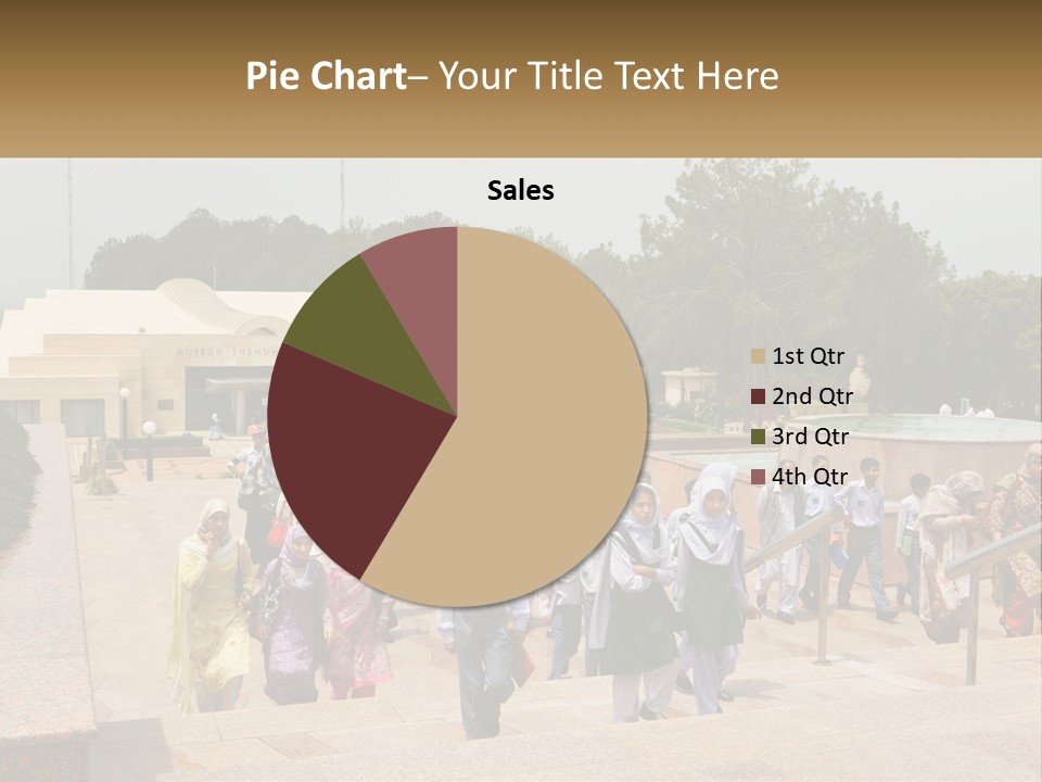 A Group Of People Walking Down A Street Next To A Building PowerPoint Template