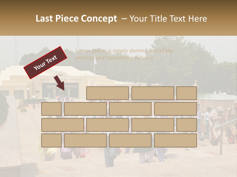 A Group Of People Walking Down A Street Next To A Building PowerPoint Template