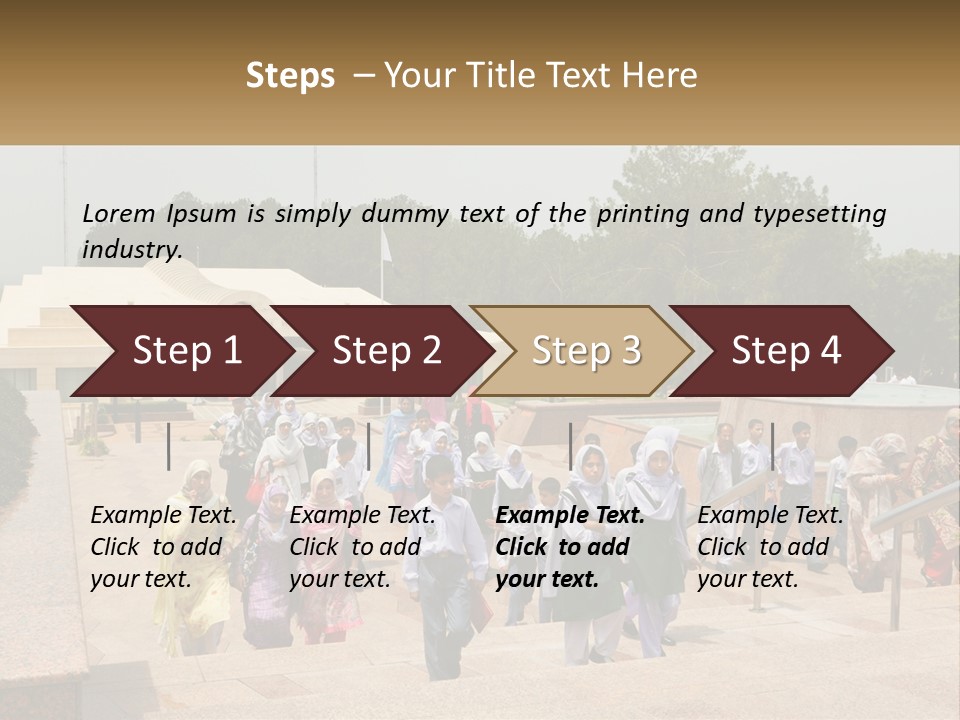 A Group Of People Walking Down A Street Next To A Building PowerPoint Template