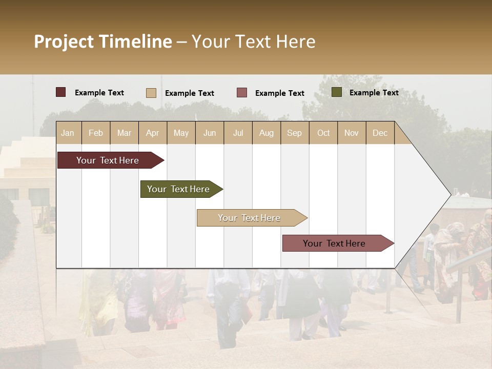 A Group Of People Walking Down A Street Next To A Building PowerPoint Template