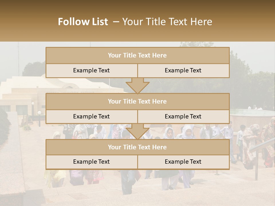 A Group Of People Walking Down A Street Next To A Building PowerPoint Template