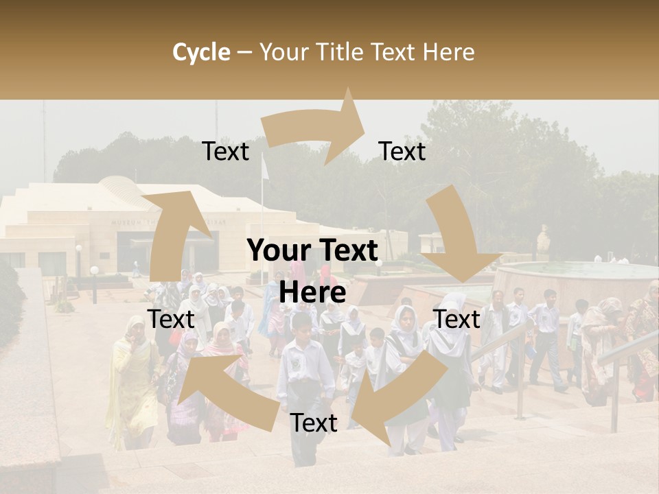 A Group Of People Walking Down A Street Next To A Building PowerPoint Template