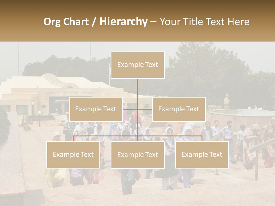 A Group Of People Walking Down A Street Next To A Building PowerPoint Template