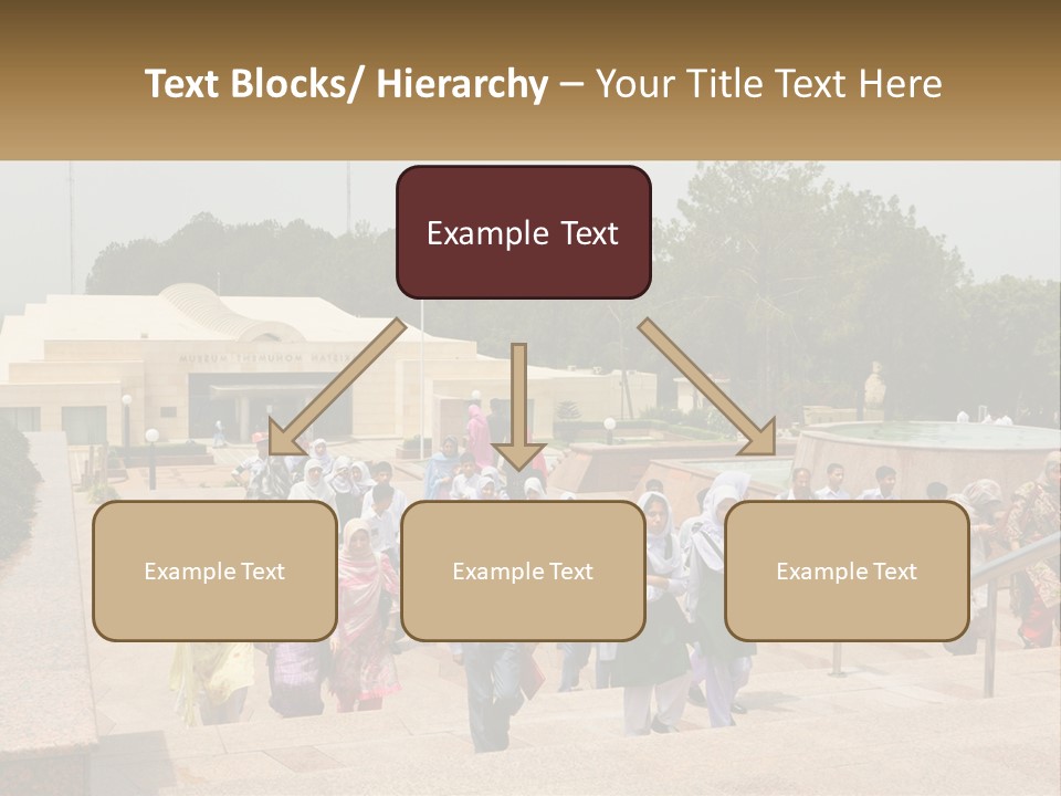 A Group Of People Walking Down A Street Next To A Building PowerPoint Template
