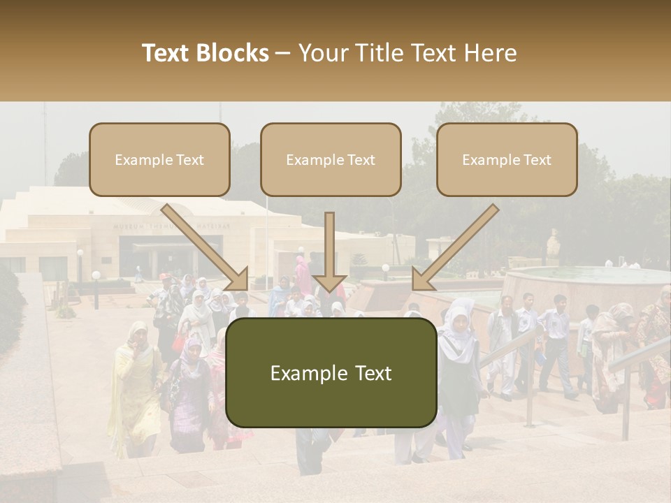 A Group Of People Walking Down A Street Next To A Building PowerPoint Template