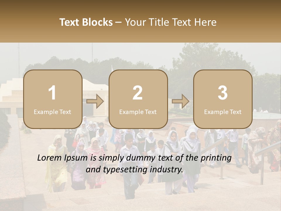 A Group Of People Walking Down A Street Next To A Building PowerPoint Template