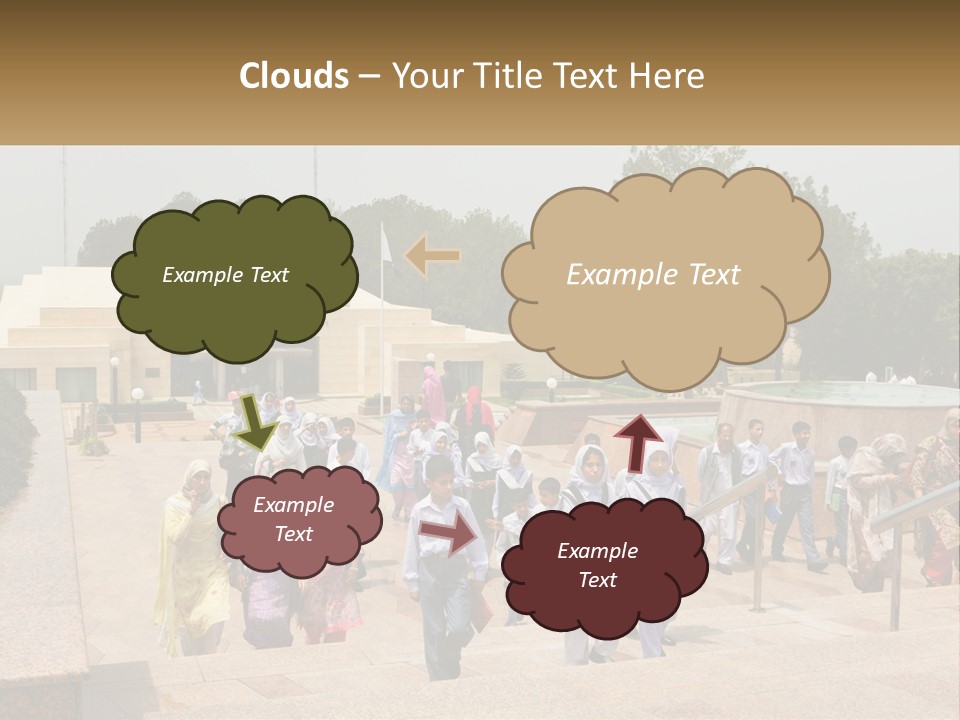 A Group Of People Walking Down A Street Next To A Building PowerPoint Template